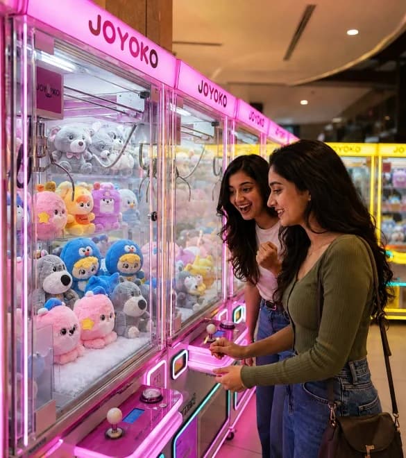 Joyoko claw machines installed in a retail space